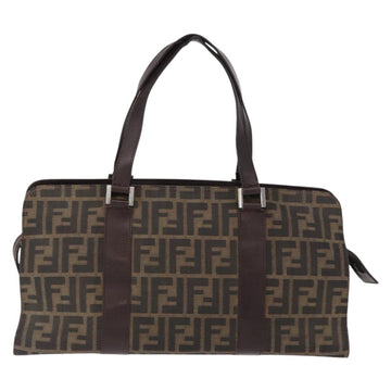FENDI Zucca Canvas Hand Bag Black Brown Silver Auth ka063 - 0