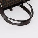 FENDI Zucca Canvas Hand Bag Black Brown Silver Auth ka063-7