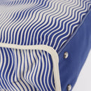 CHANEL Tote Bag Canvas Leather Blue White CC Auth ka064-9