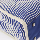 CHANEL Tote Bag Canvas Leather Blue White CC Auth ka064-15