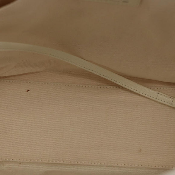 CHANEL Tote Bag Canvas Leather Blue White CC Auth ka064