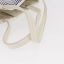 CHANEL Tote Bag Canvas Leather Blue White CC Auth ka064-7