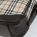 BURBERRY Nova Check Shoulder Bag Canvas Beige Silver Auth ka066-12