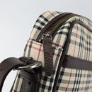 BURBERRY Nova Check Shoulder Bag Canvas Beige Silver Auth ka066-14