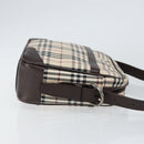 BURBERRY Nova Check Shoulder Bag Canvas Beige Silver Auth ka066-4