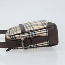 BURBERRY Nova Check Shoulder Bag Canvas Beige Silver Auth ka066-5