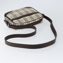 BURBERRY Nova Check Shoulder Bag Canvas Beige Silver Auth ka066-7
