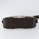 BURBERRY Nova Check Shoulder Bag Canvas Beige Silver Auth ka066-9