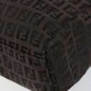 FENDI Zucchino Canvas Hand Bag Black Brown Auth ka067-14