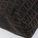 FENDI Zucchino Canvas Hand Bag Black Brown Auth ka067-15