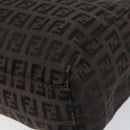 FENDI Zucchino Canvas Hand Bag Black Brown Auth ka067-16