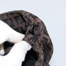 FENDI Zucchino Canvas Hand Bag Black Brown Auth ka067-10