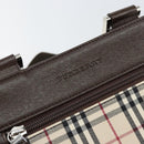 BURBERRY Nova Check Shoulder Bag Canvas Beige Silver Auth ka069-17