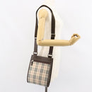 BURBERRY Nova Check Shoulder Bag Canvas Beige Silver Auth ka069-23