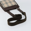 BURBERRY Nova Check Shoulder Bag Canvas Beige Silver Auth ka069-7