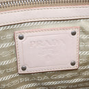 PRADA Shoulder Bag Leather Beige Silver Auth ka071-10