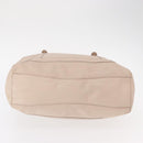 PRADA Shoulder Bag Leather Beige Silver Auth ka071-5
