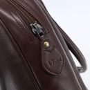 Christian Dior Trotter Canvas Hand Bag PVC Brown Gold Auth ka074-10