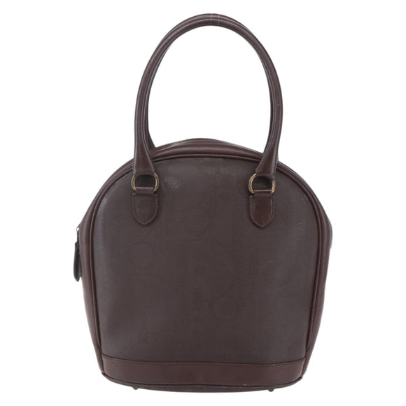 Christian Dior Trotter Canvas Hand Bag PVC Brown Gold Auth ka074