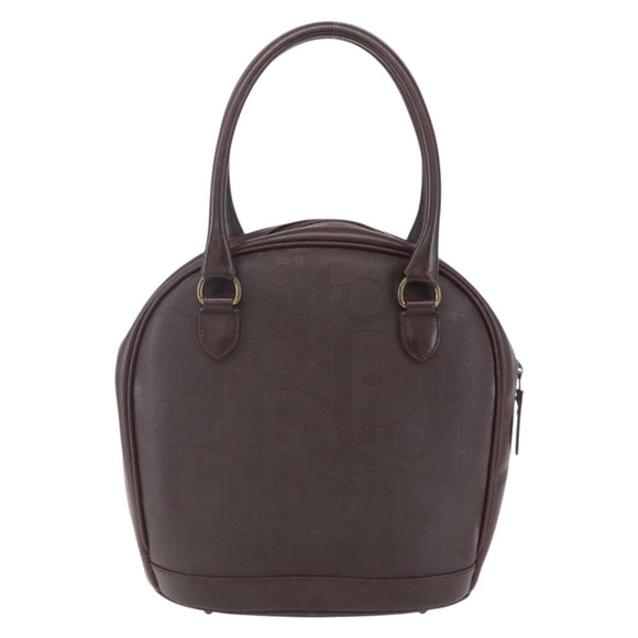 Christian Dior Trotter Canvas Hand Bag PVC Brown Gold Auth ka074