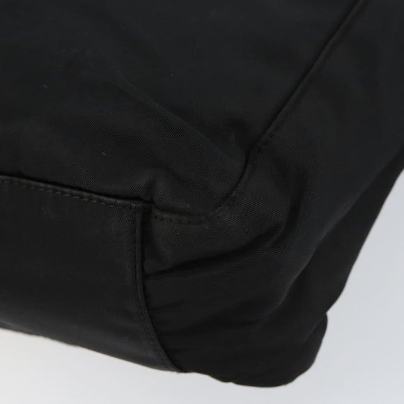 PRADA Hand Bag Nylon Black Silver Auth ka076