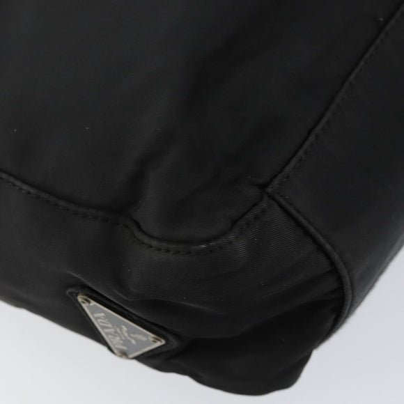 PRADA Hand Bag Nylon Black Silver Auth ka076