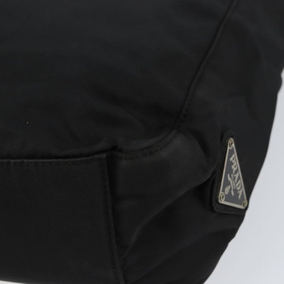 PRADA Hand Bag Nylon Black Silver Auth ka076