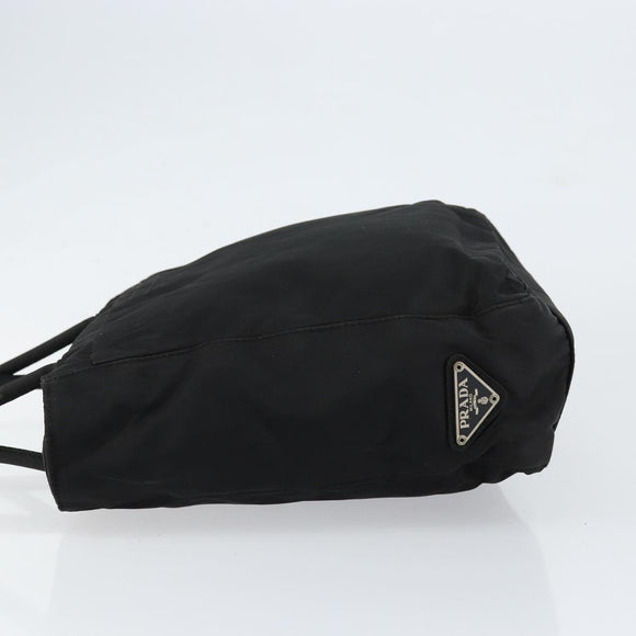 PRADA Hand Bag Nylon Black Silver Auth ka076