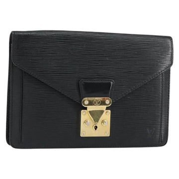 LOUIS VUITTON Epi Serie Dragonne Clutch Bag Black Noir M52612 LV Auth ka077