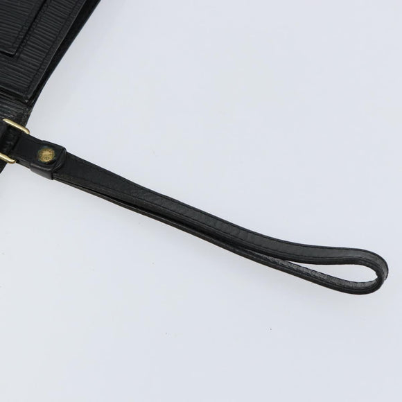 LOUIS VUITTON Epi Serie Dragonne Clutch Bag Black Noir M52612 LV Auth ka077