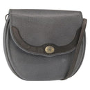 Christian Dior Shoulder Bag Leather Gray Gold Auth ka078-1