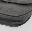 Christian Dior Shoulder Bag Leather Gray Gold Auth ka078-14