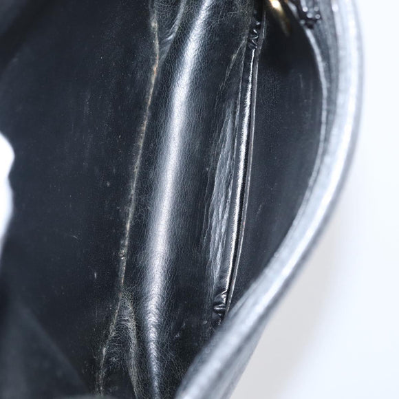 Christian Dior Shoulder Bag Leather Gray Gold Auth ka078