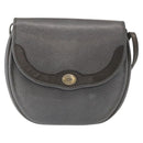 Christian Dior Shoulder Bag Leather Gray Gold Auth ka078-13