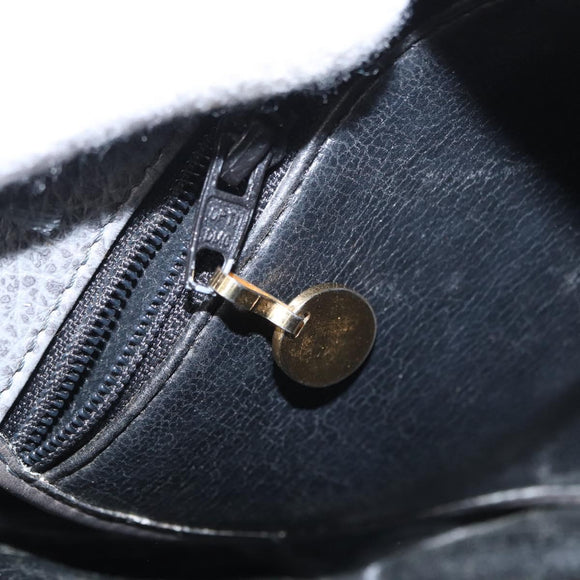 Christian Dior Shoulder Bag Leather Gray Gold Auth ka078