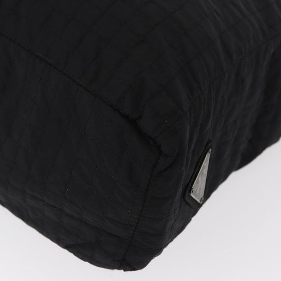 PRADA Hand Bag Nylon Black Silver Auth ka079