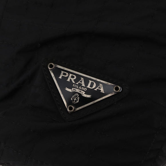 PRADA Hand Bag Nylon Black Silver Auth ka079