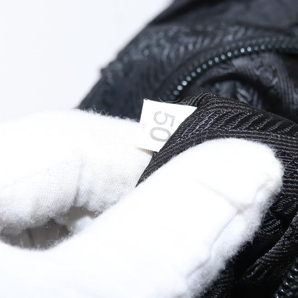 PRADA Hand Bag Nylon Black Silver Auth ka079