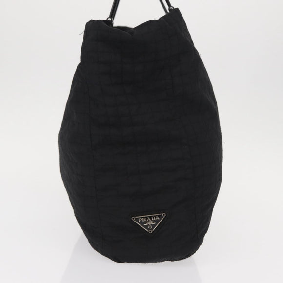 PRADA Hand Bag Nylon Black Silver Auth ka079