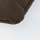 PRADA Shoulder Bag Canvas Dark Brown gold Auth ka080-14