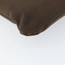 PRADA Shoulder Bag Canvas Dark Brown gold Auth ka080-17