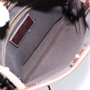 PRADA Shoulder Bag Canvas Dark Brown gold Auth ka080-10