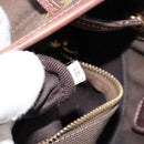 PRADA Shoulder Bag Canvas Dark Brown gold Auth ka080-11