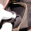 PRADA Shoulder Bag Canvas Dark Brown gold Auth ka080-12