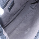 FENDI Zucchino Canvas Shoulder Bag Black Silver Auth ka081-11