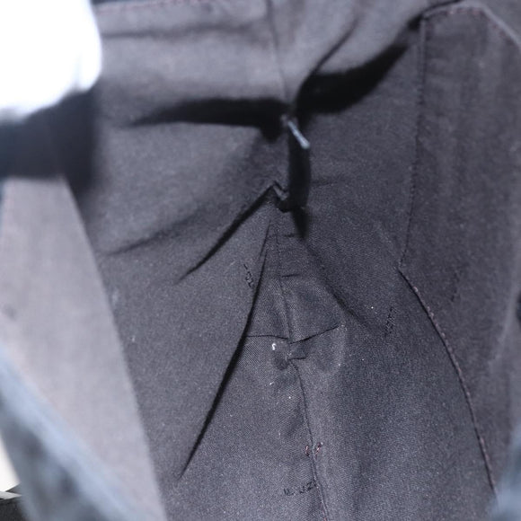 FENDI Zucchino Canvas Shoulder Bag Black Silver Auth ka081