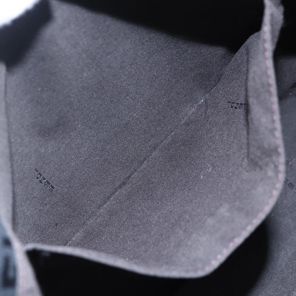 FENDI Zucchino Canvas Shoulder Bag Black Silver Auth ka081