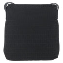 FENDI Zucchino Canvas Shoulder Bag Black Silver Auth ka081-2