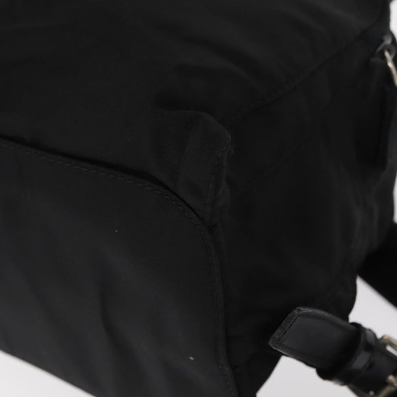 PRADA Backpack Nylon Black Silver Auth ka083