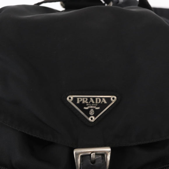 PRADA Backpack Nylon Black Silver Auth ka083